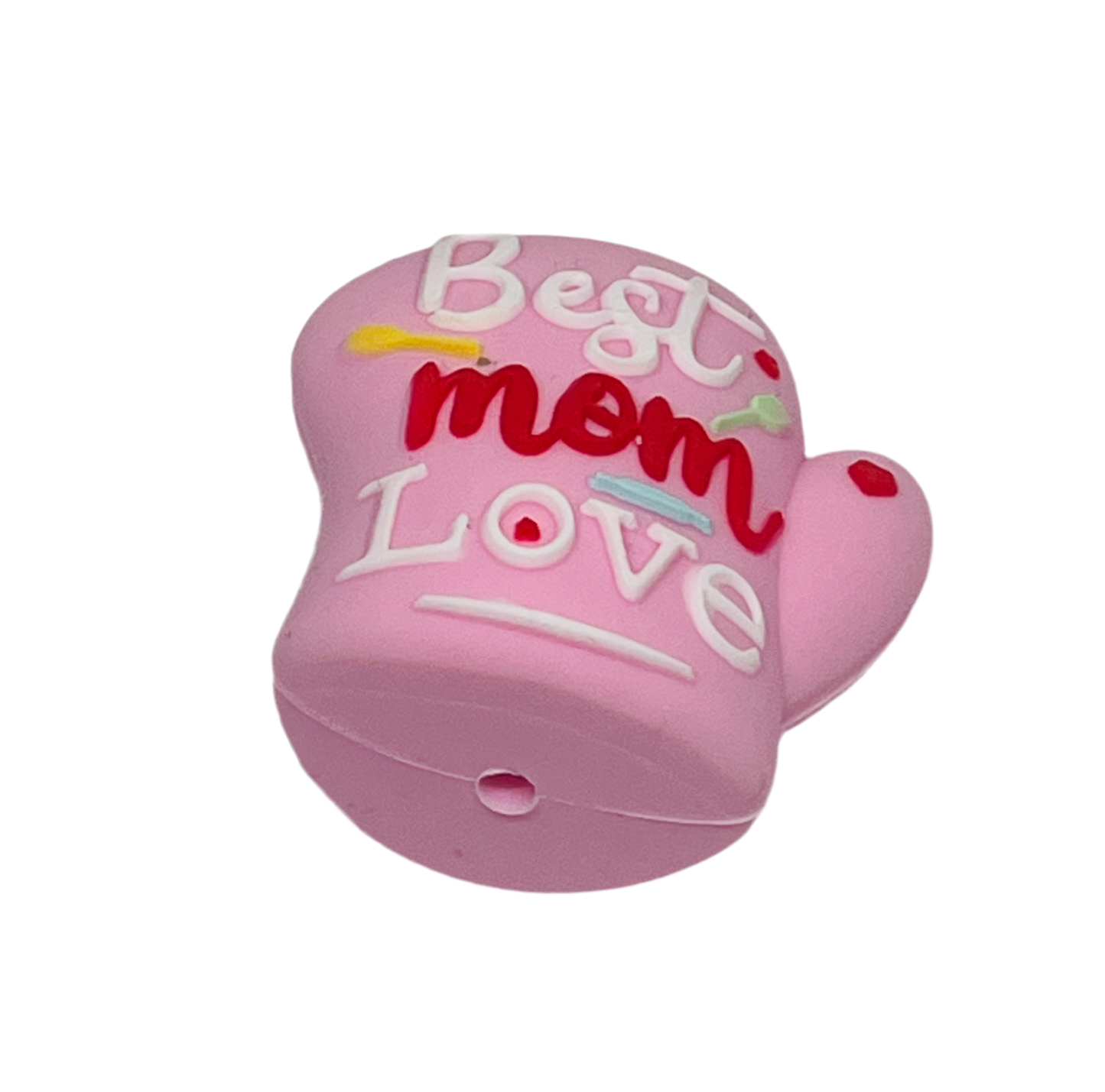 Best Mom Love Silicone Focal Bead Pen Beading Pink White Red