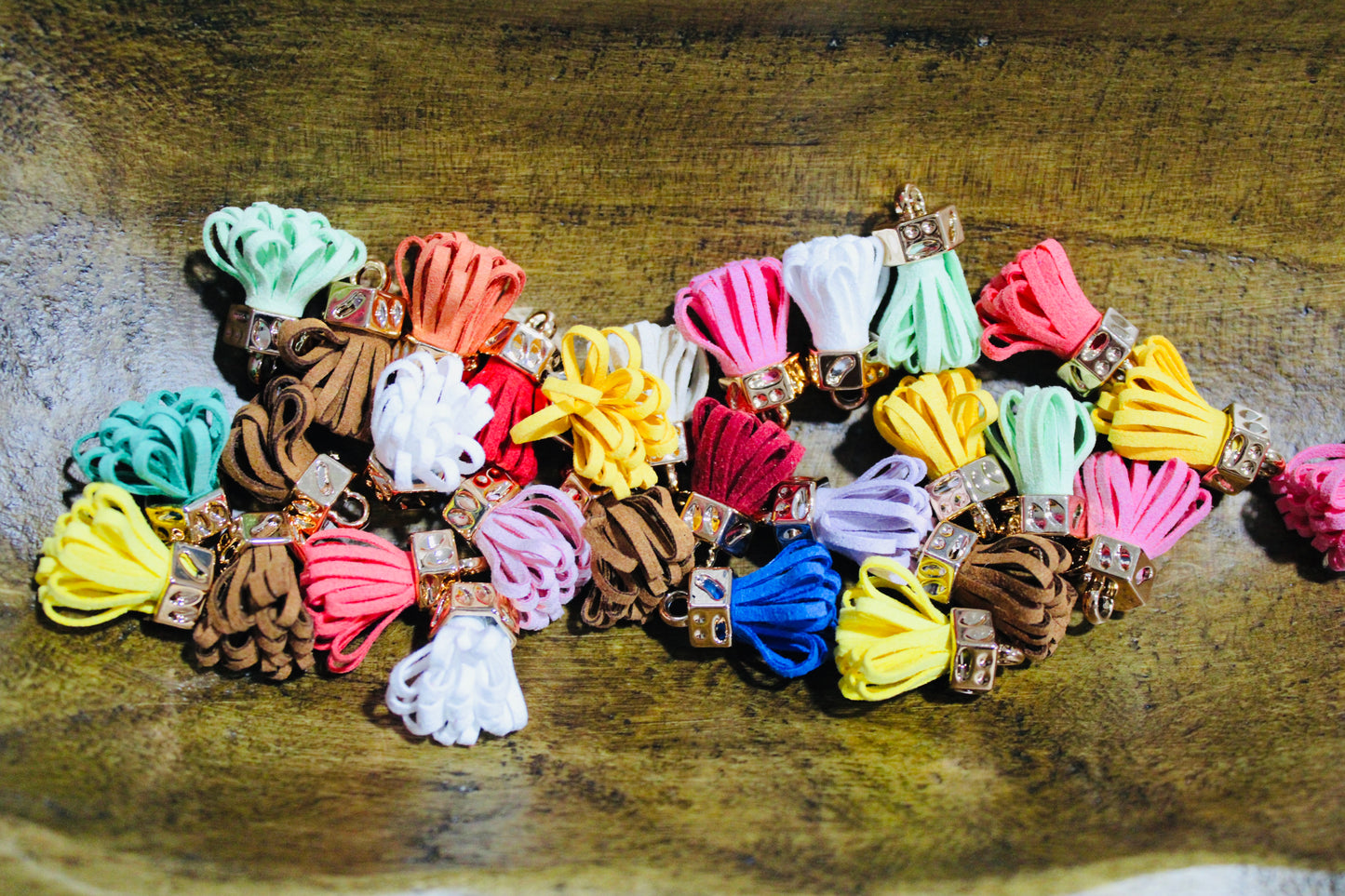 Mini Pom Pom Mixed Color Tassels 30 Count Bag