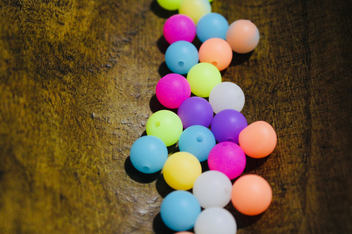 12mm Silicone Glow In The Dark Round Mixed Color Twenty Count Bead Bag