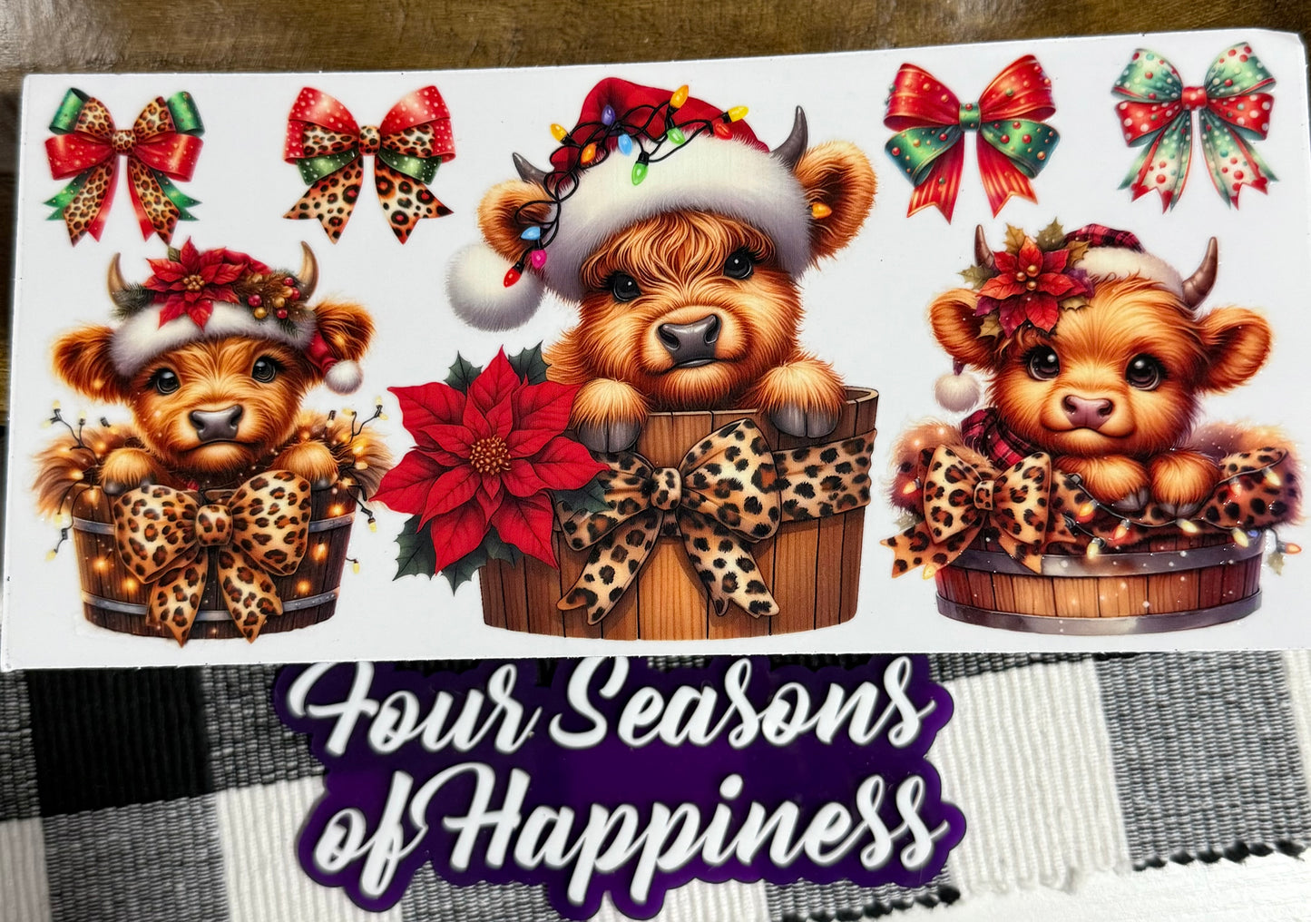 Christmas 16oz UVDTF Decal Transfer Holiday