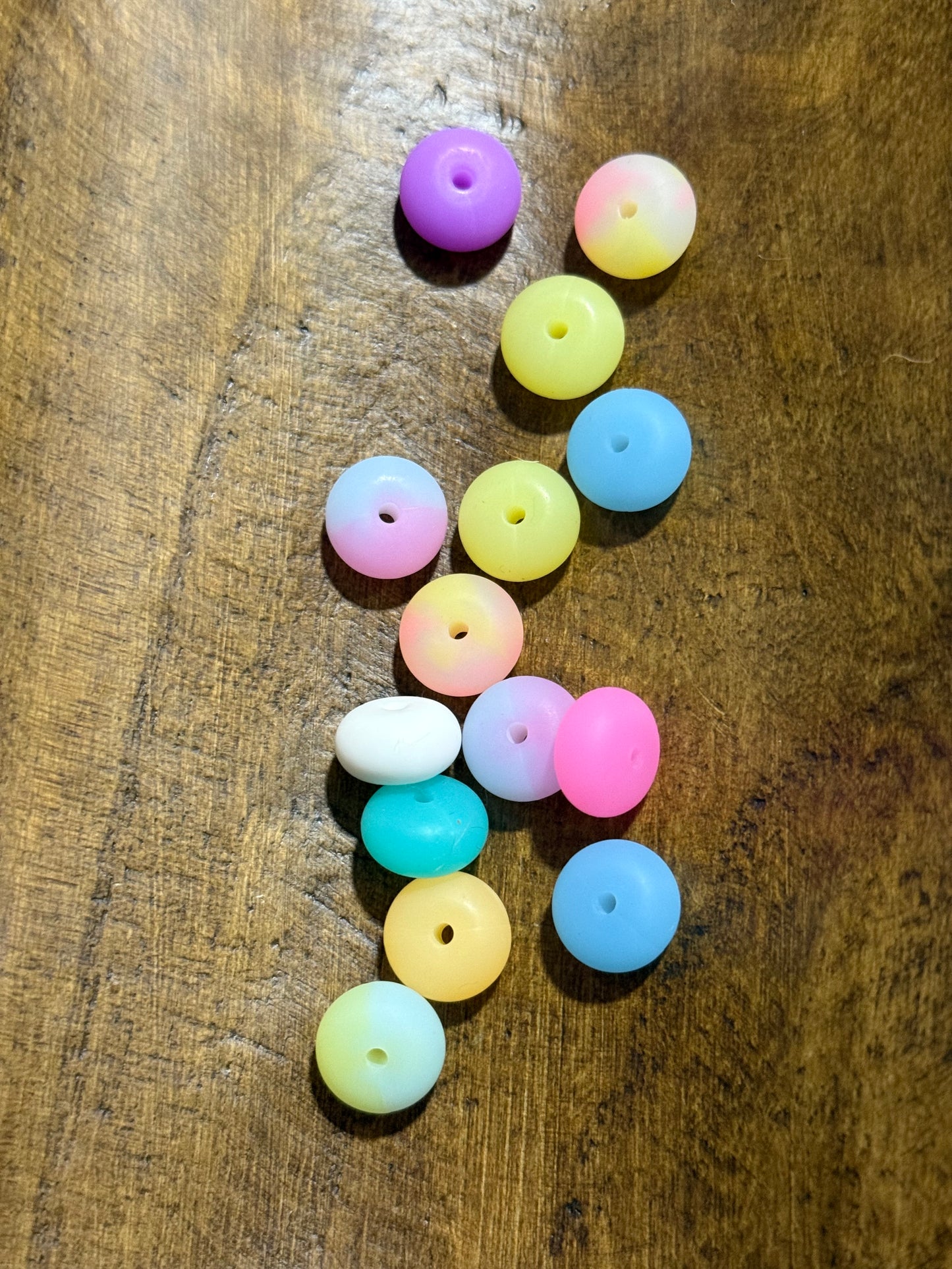 14mm Glow In The Dark Abacus Spacer Silicone Bead 15 Count Bag