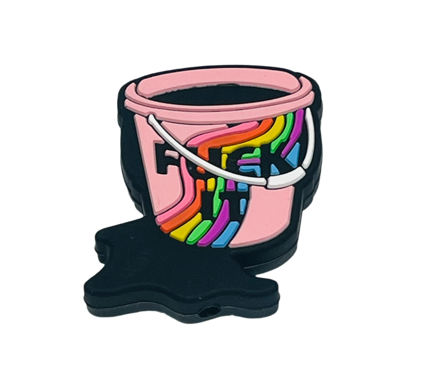 Fuck It Silicone Focal Bead Pink Black Rainbow Color Focal Bead Pen Beading