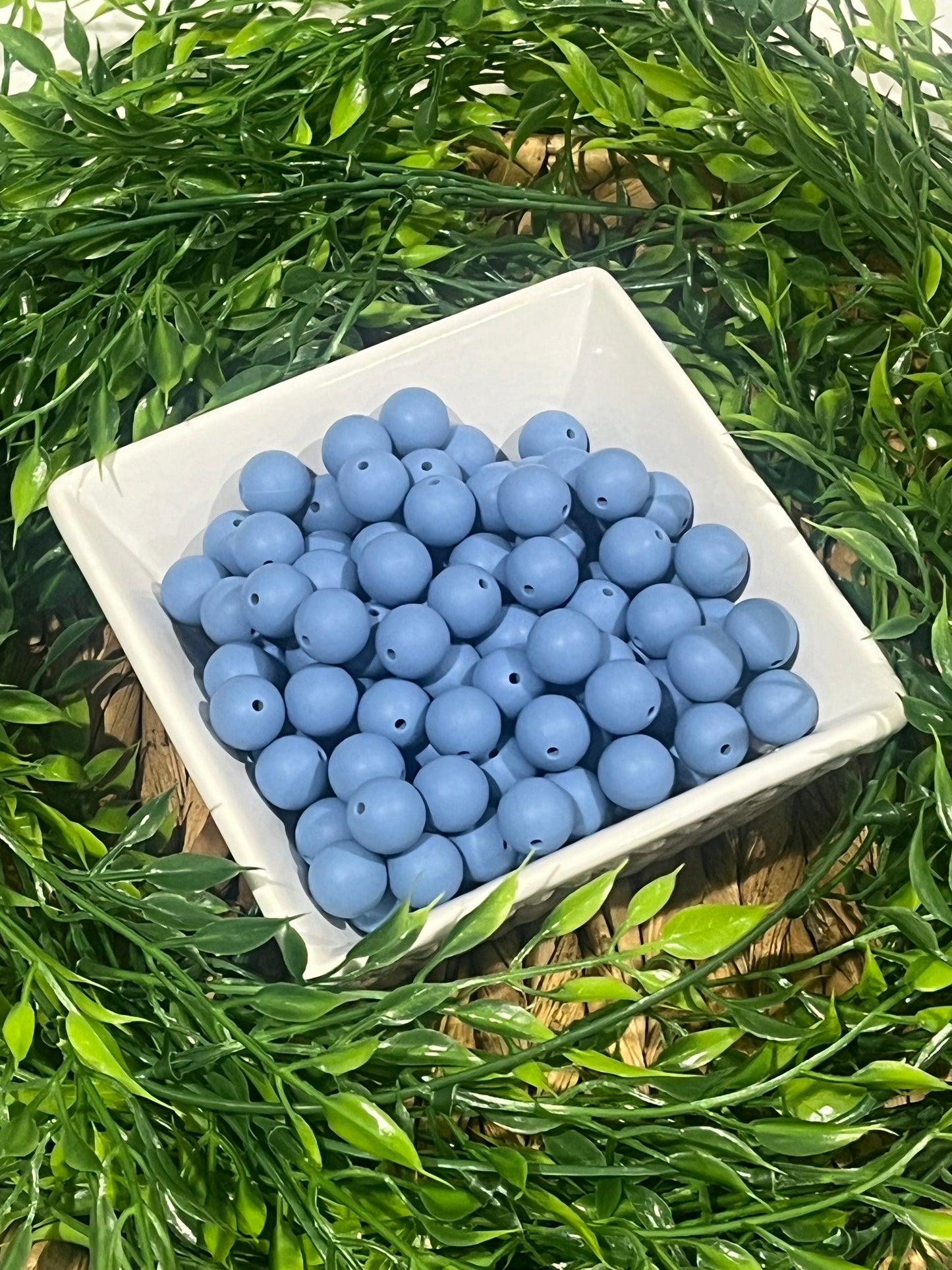 Silicone 15mm Bead Powder Blue