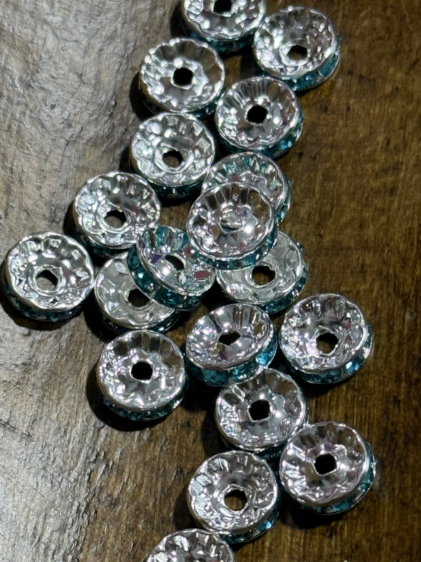 10mm Rhinestone Spacer Bead 50 Count Bag