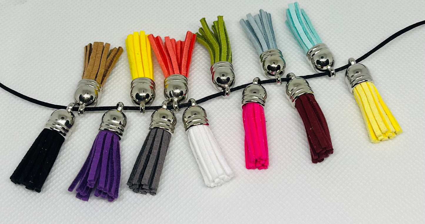 25 Piece Multicolor 1.5 Inch Tassel For Keychain Lanyard Car Charm