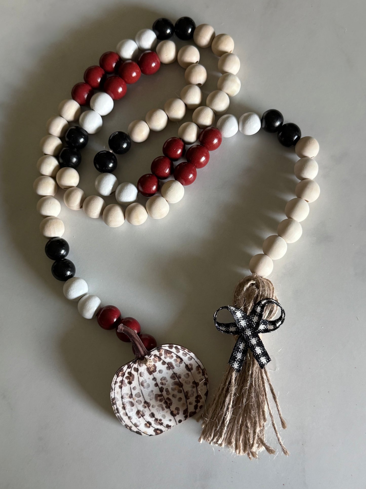 Long Loving 48 Inch Wood Beaded Garland