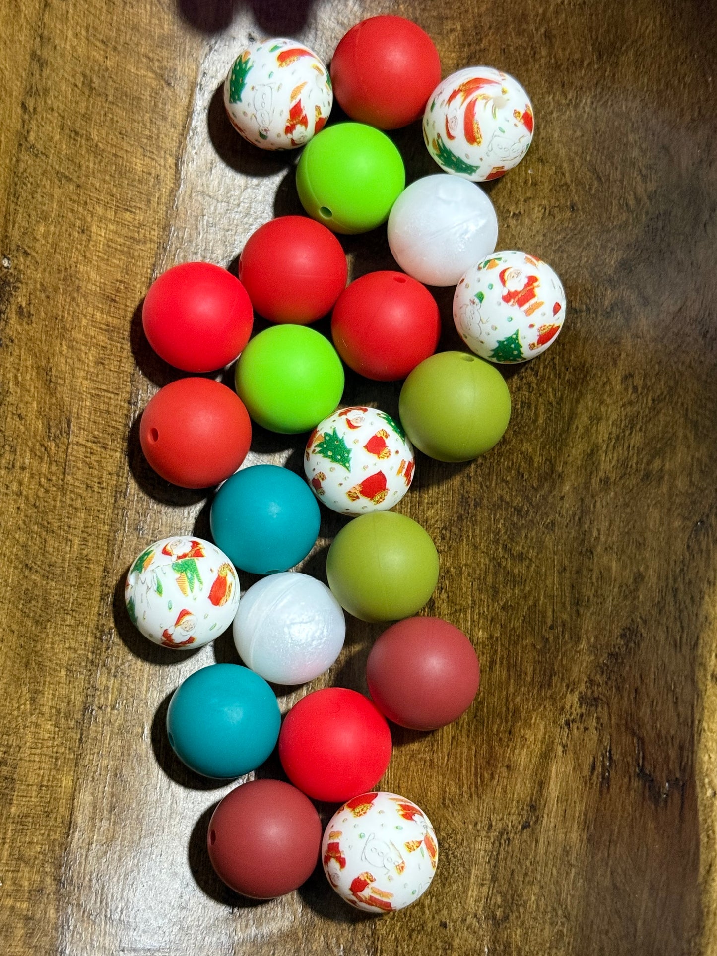 Christmas 19mm Silicone Bead Mix