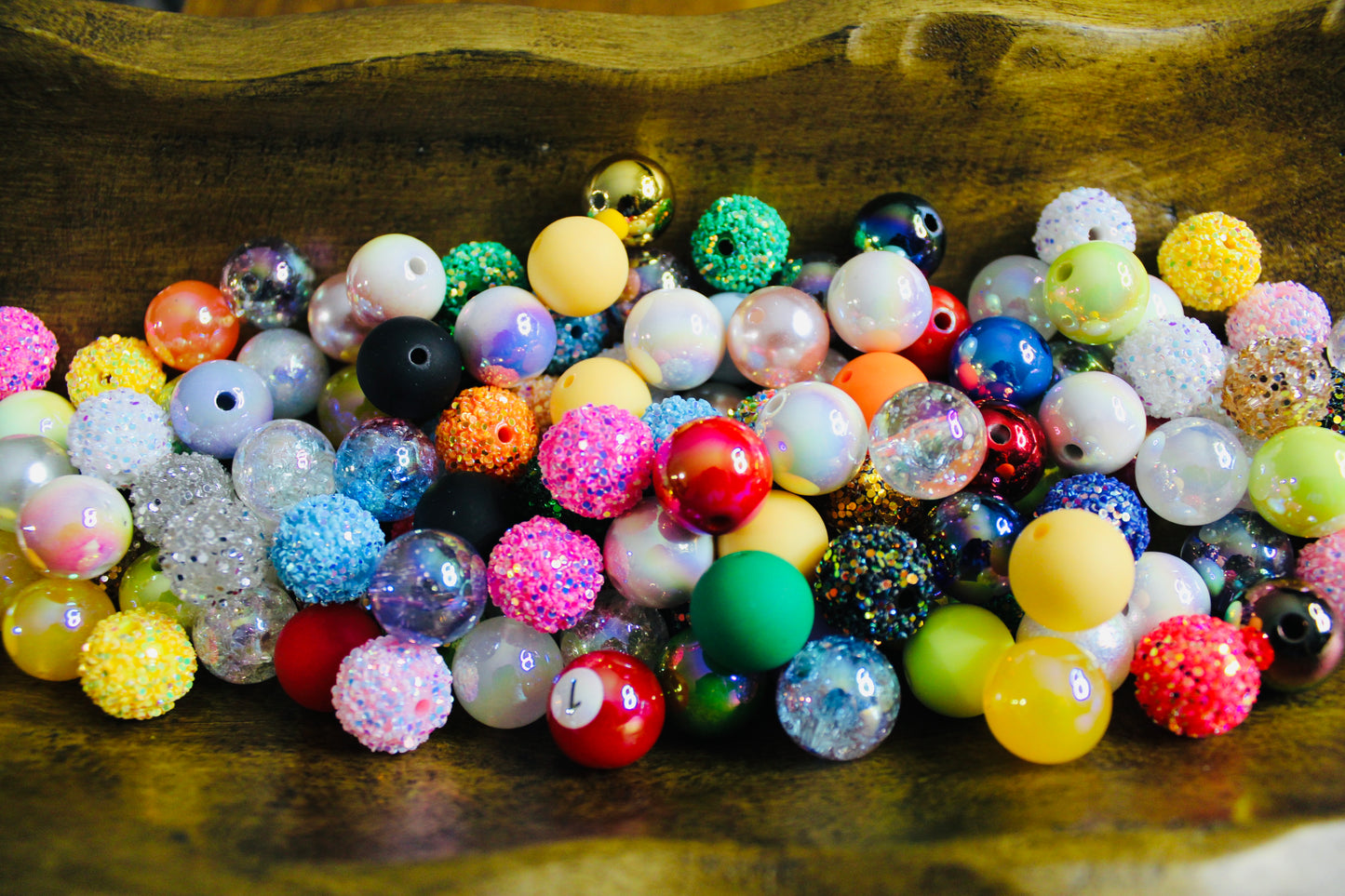 16mm Mixed Acrylic Scoop 35 Count Bead Bag Mixed Color Mixed Pattern