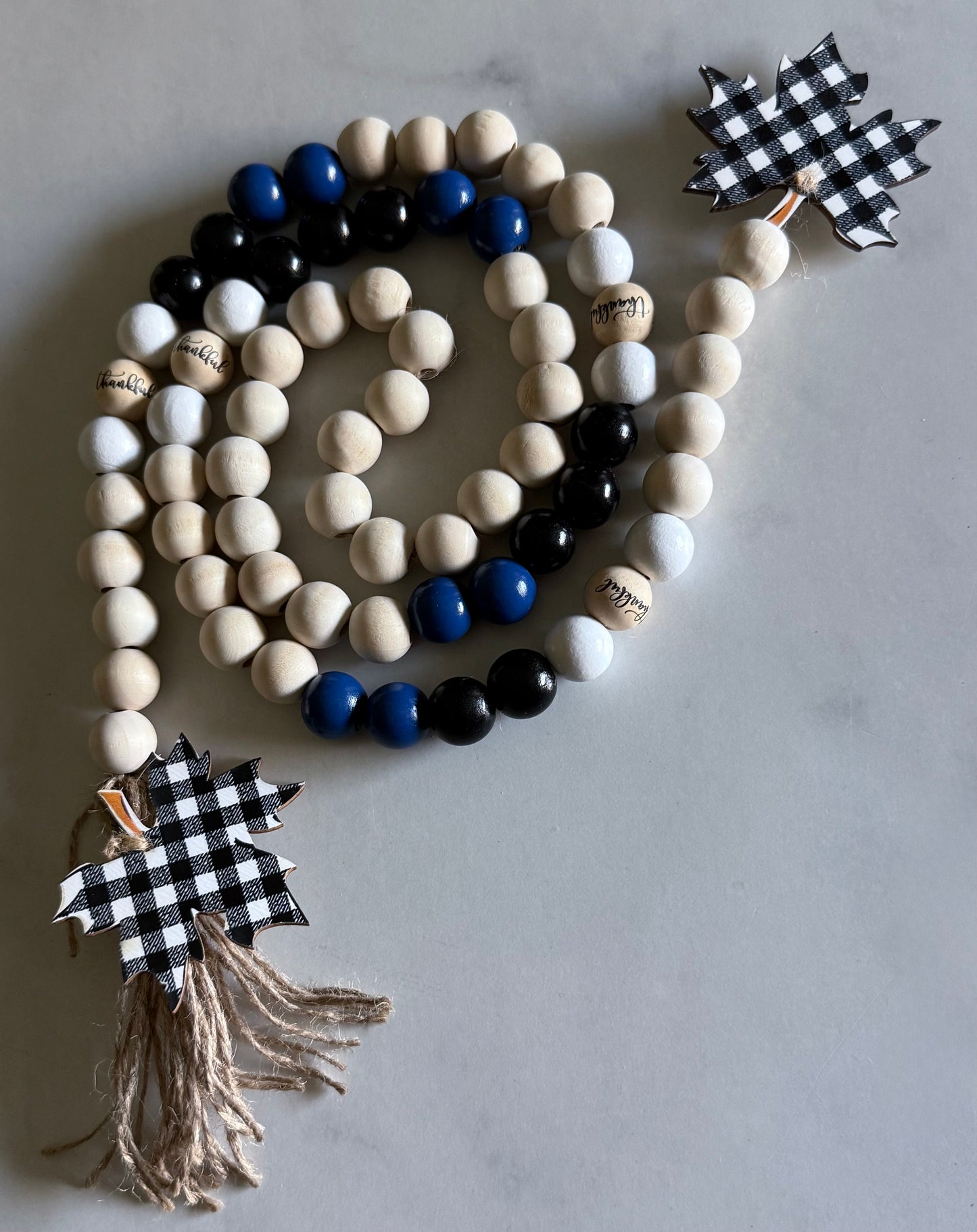 Long Loving 48 Inch Wood Beaded Garland