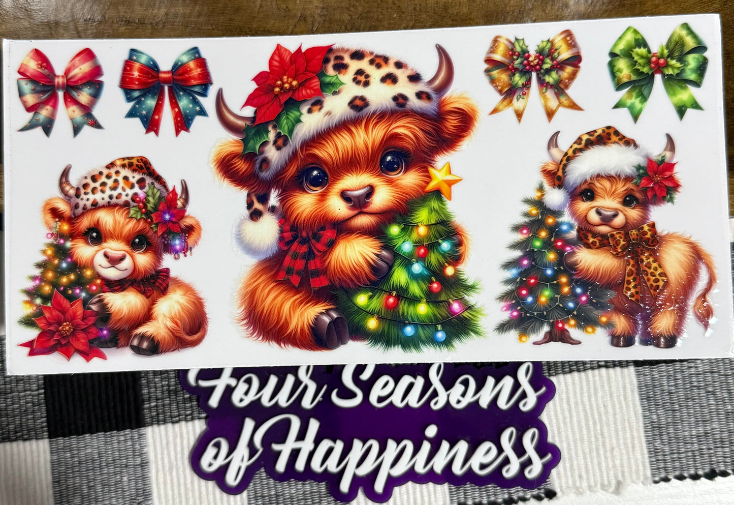 Christmas 16oz UVDTF Decal Transfer Holiday