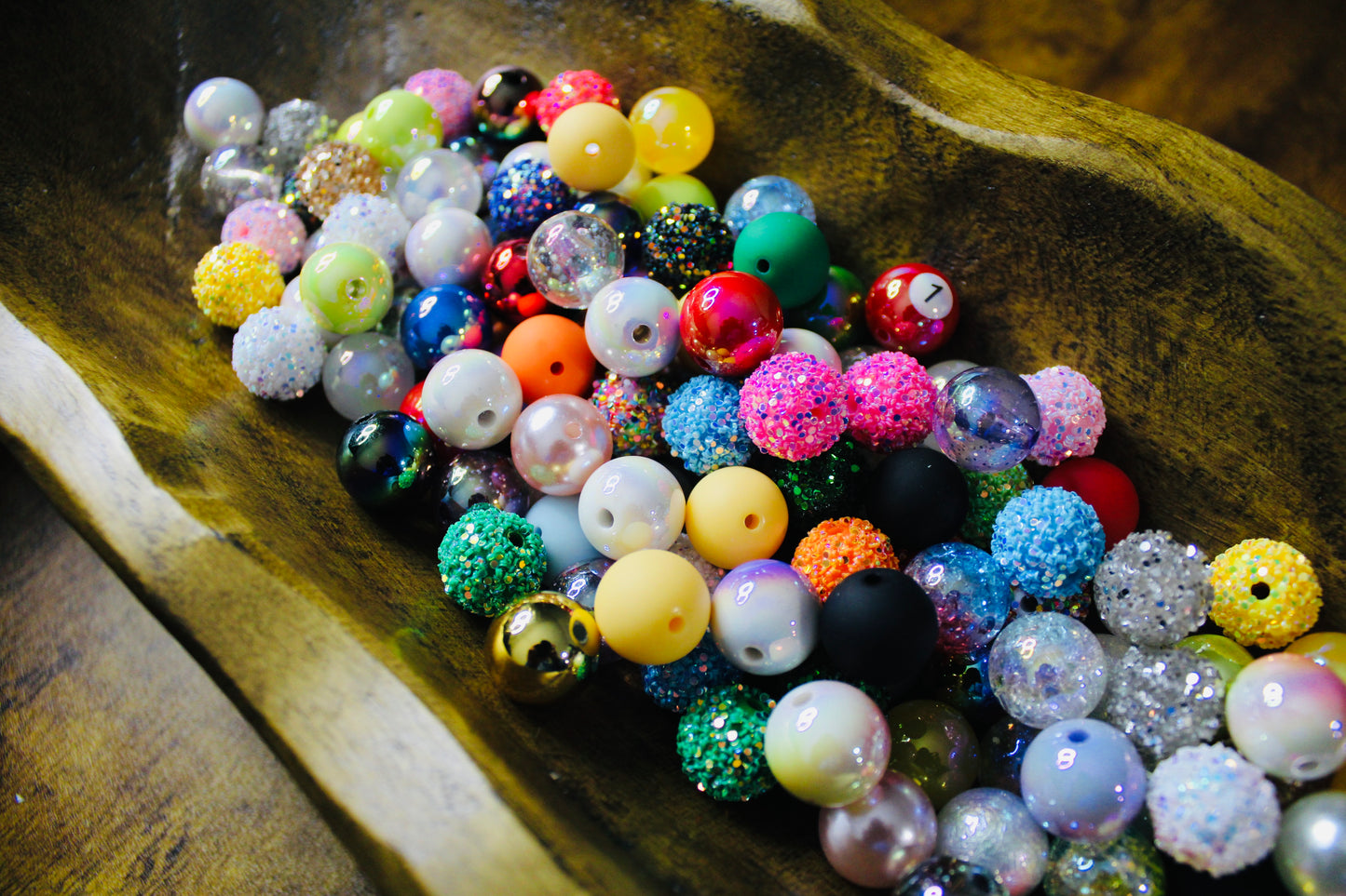 16mm Mixed Acrylic Scoop 35 Count Bead Bag Mixed Color Mixed Pattern