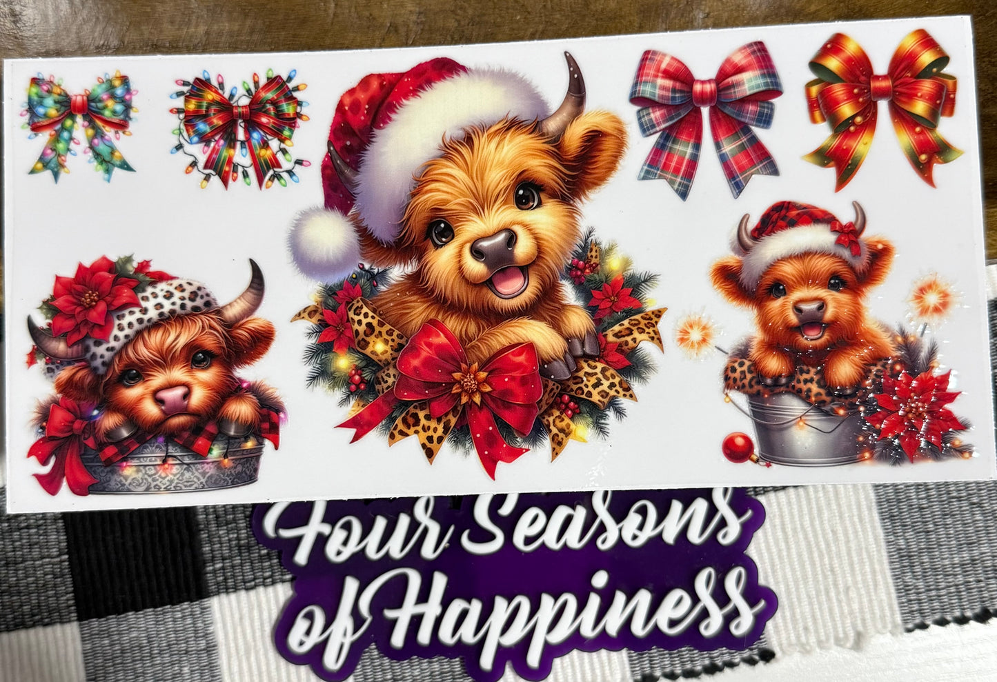 Christmas 16oz UVDTF Decal Transfer Holiday