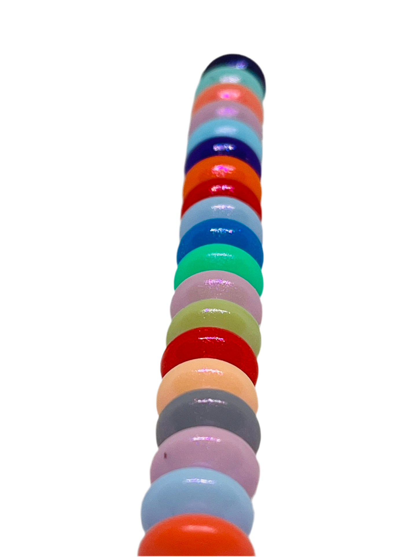12mm Silicone Opal Lentil Spacer Mixed Color 25 Count Bead Bag
