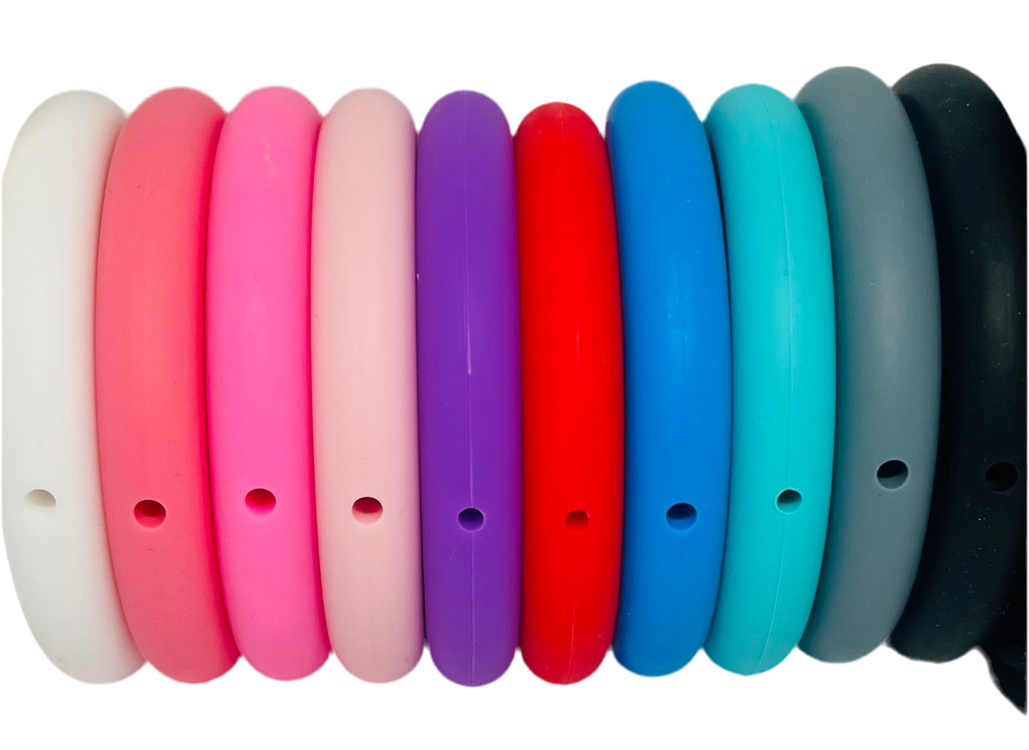 5PCS Color Silicone O-shape Ring Bulk Beads, Hollow Silicone Ring Beads To Make Key Chain Beads Lanyard Necklace Pendant For Bracelet Necklace Connecting Silicone Ring Accessories