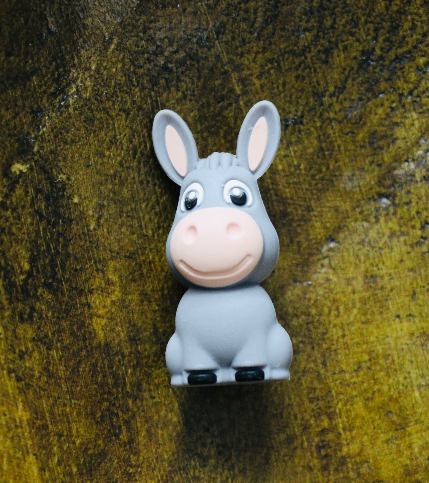 3D Gray Donkey Silicone Focal Bead