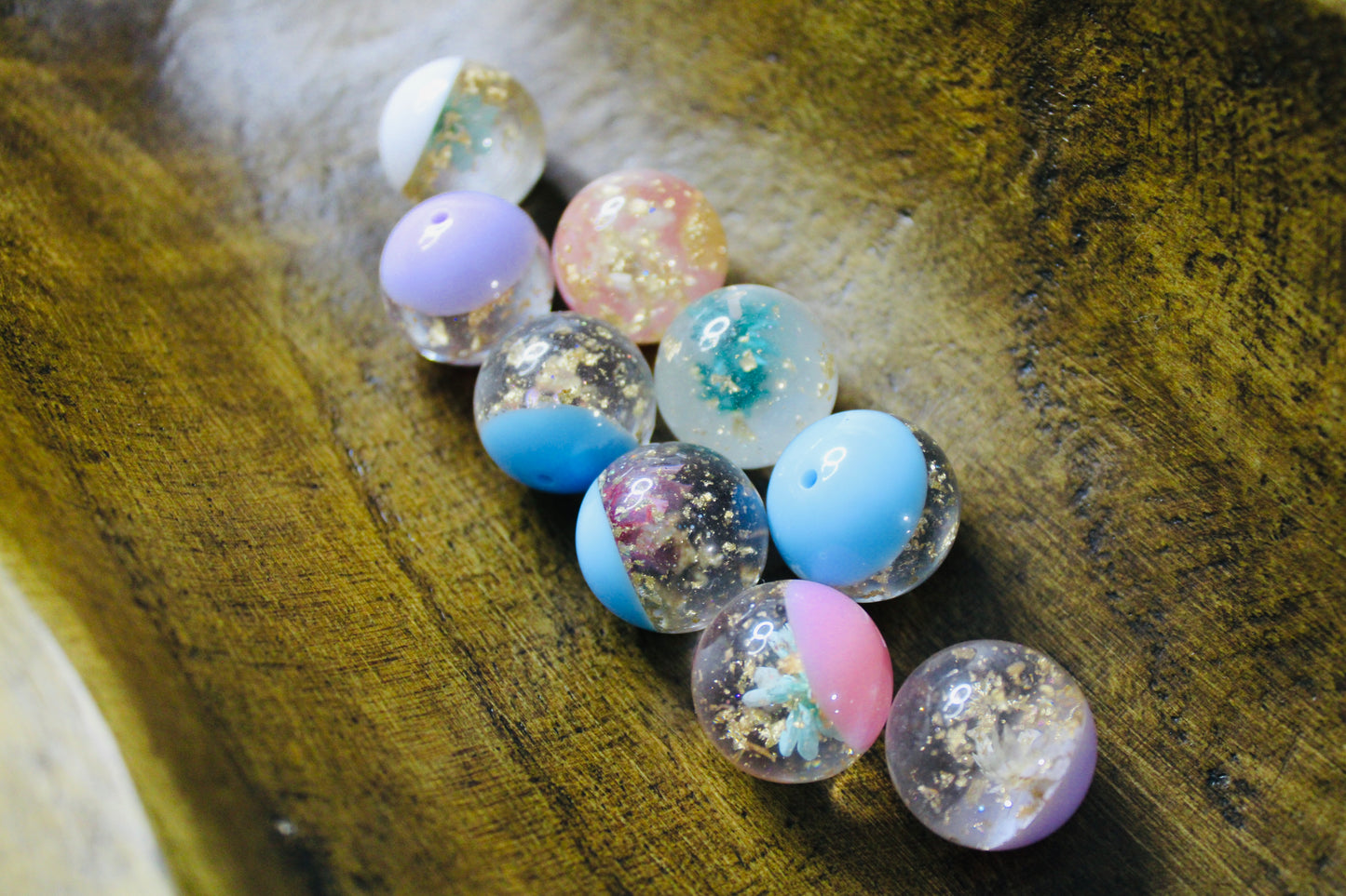 20mm Acrylic Pen Topper Bead Glitter Floral