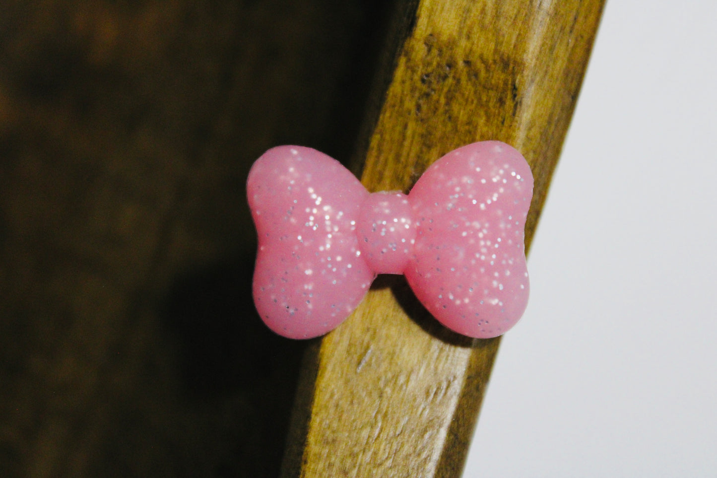 Glitter Glow In The Dark Bow Multiple Color Options Silicone Focal Bead