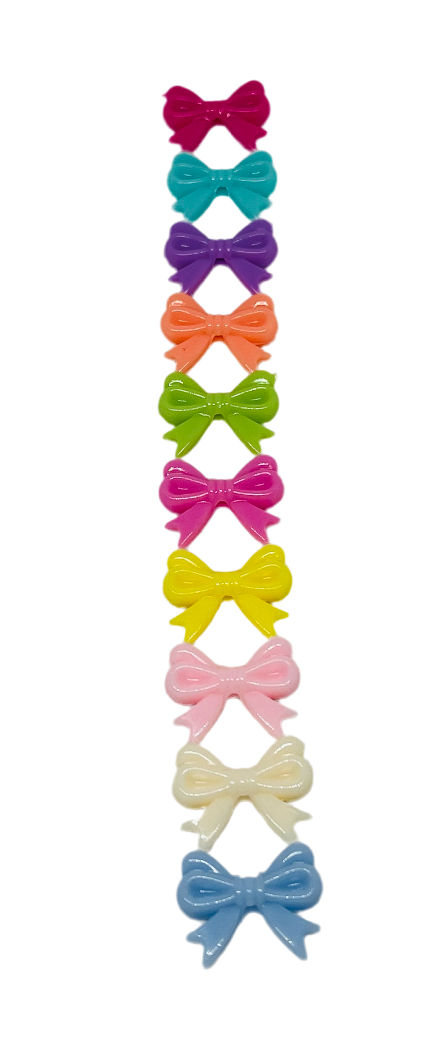 Mixed Color Plastic Mini Bow Spacer Bead 50 Count