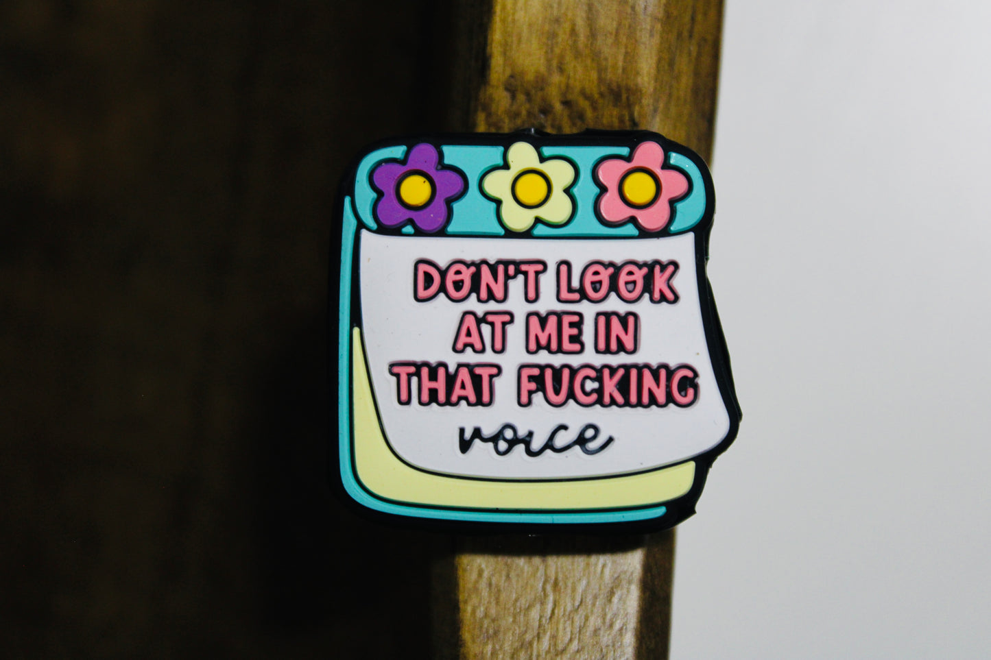 Don’t Look At Me In That Voice Silicone Focal Bead