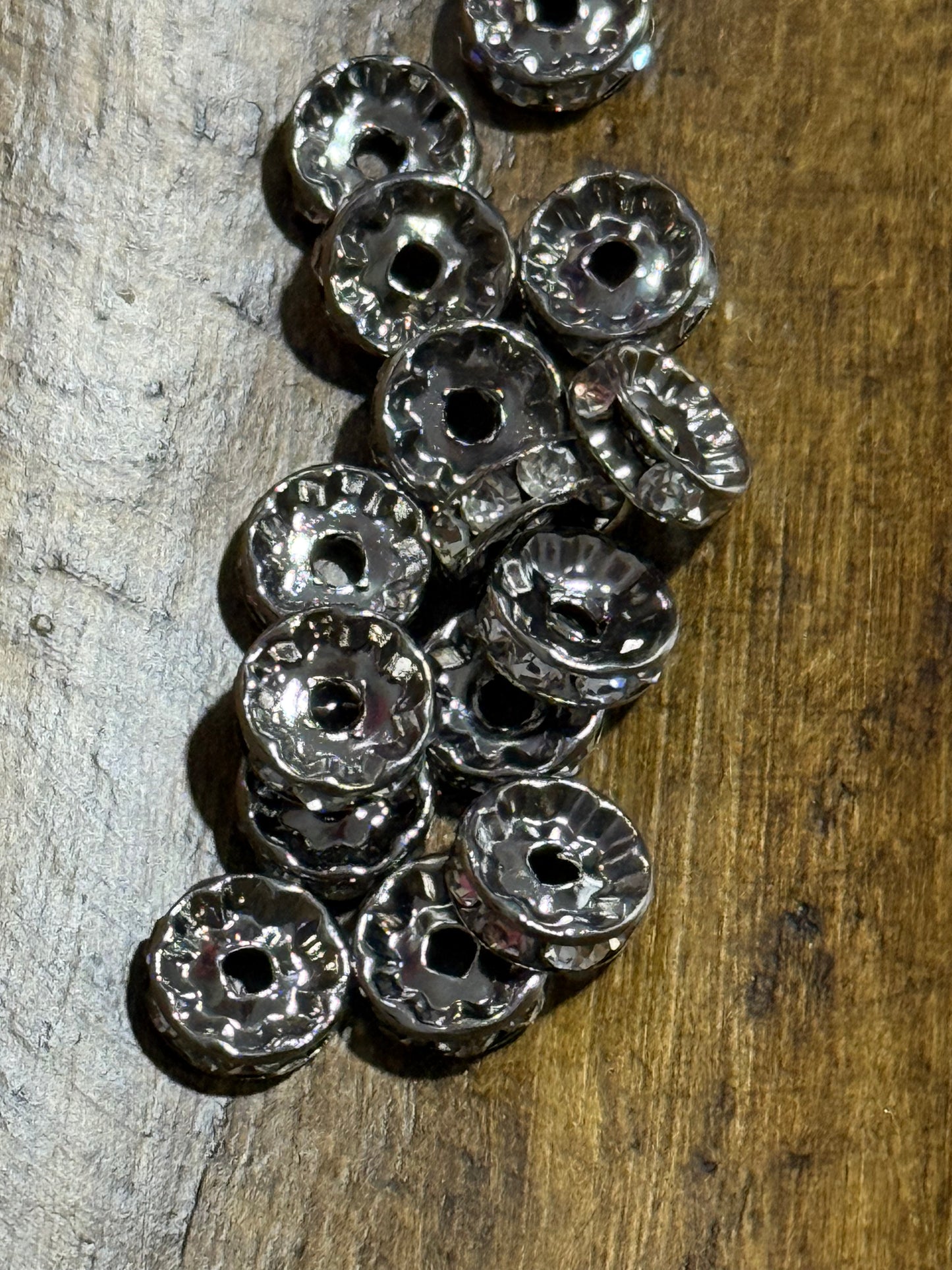 10mm Rhinestone Spacer Bead 50 Count Bag