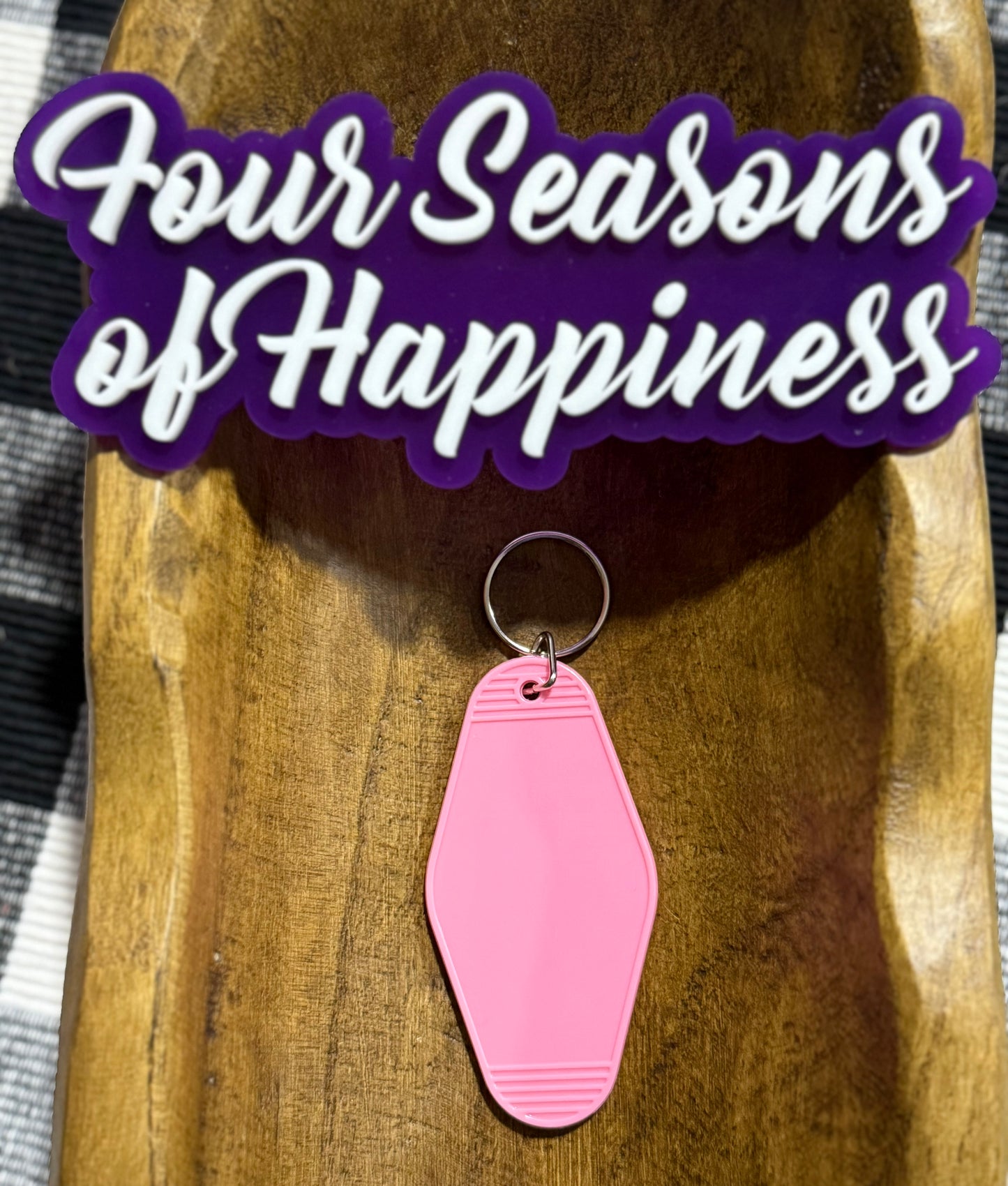 Plastic Hotel Blank Keychain Multiple Color Options