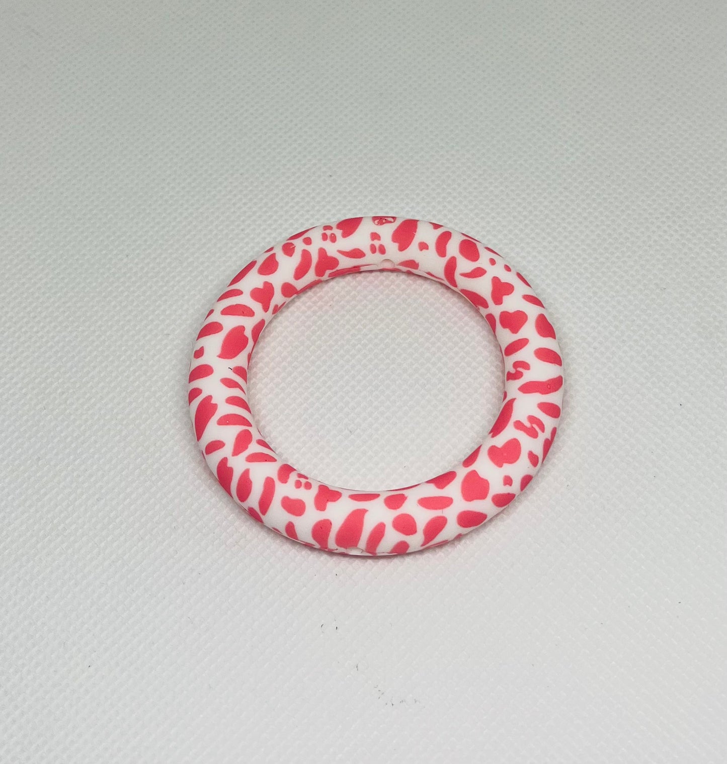 65mm Silicone Ring Bead Cow Print Printed Bead Car Charm Lanyard