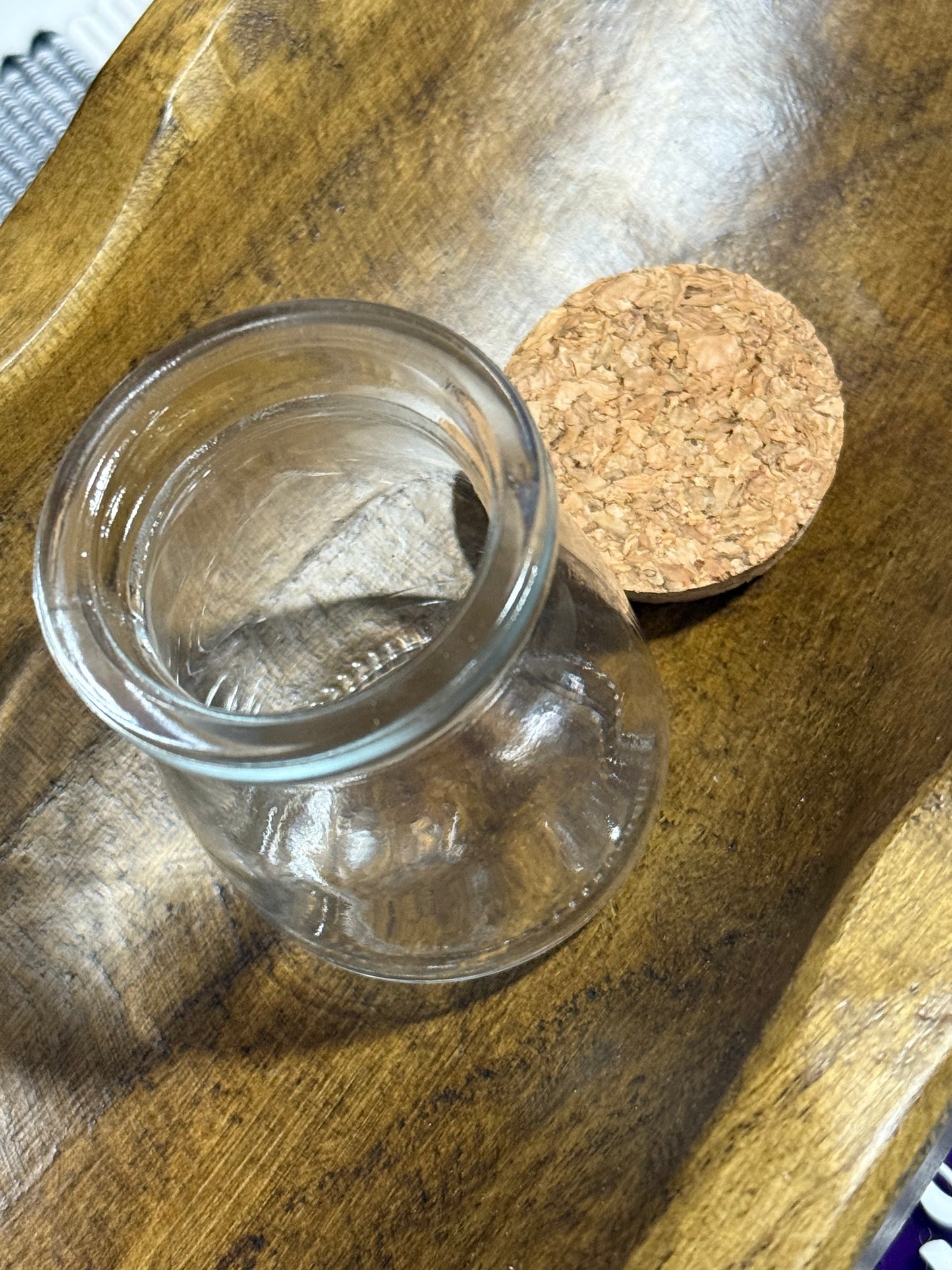 Glass 3.4oz Jar With Cork Lid Fillable Jar