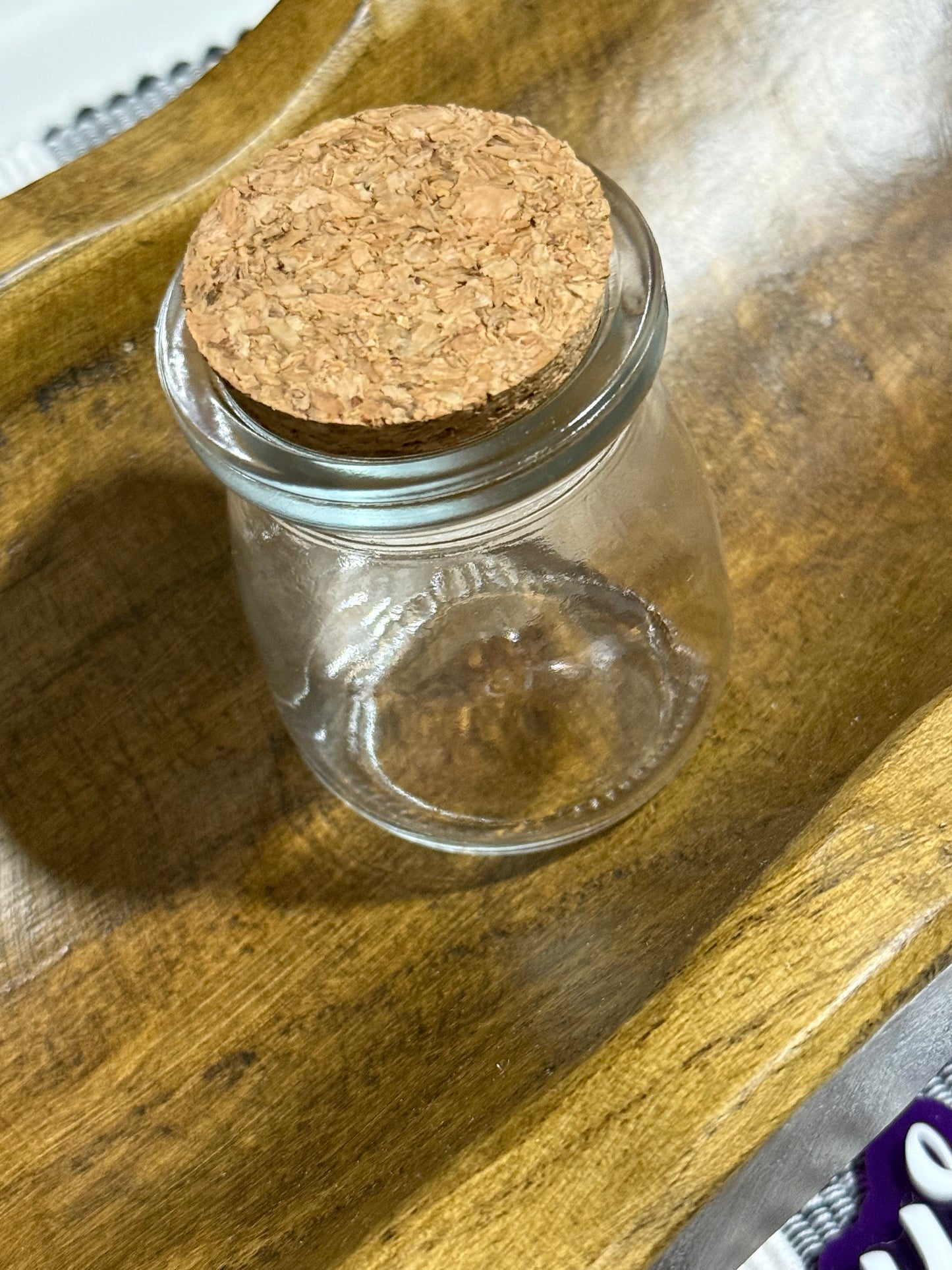 Glass 3.4oz Jar With Cork Lid Fillable Jar