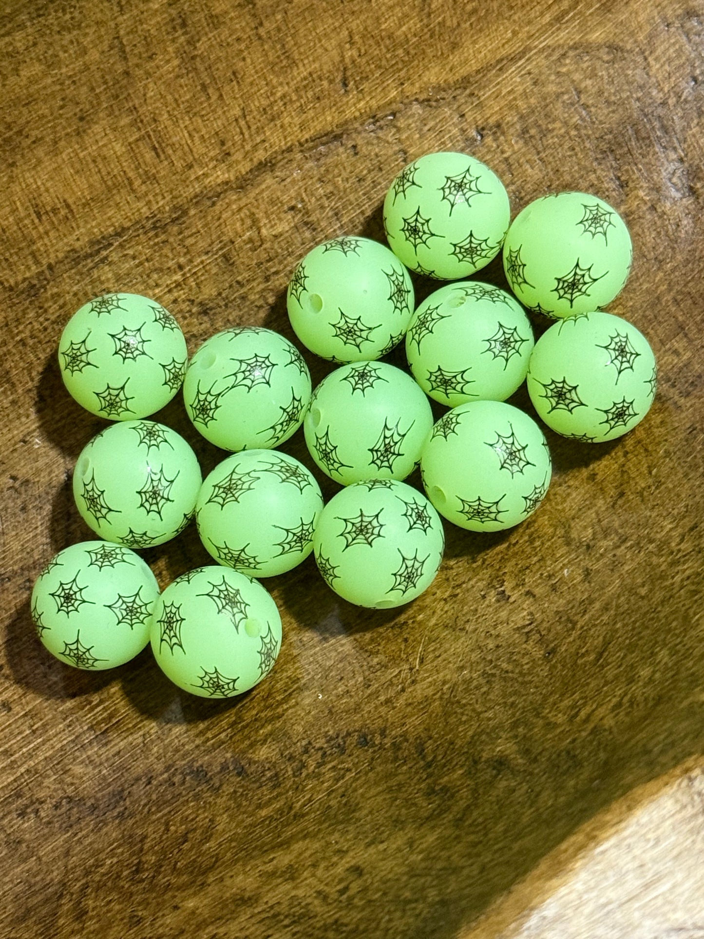Fall 15mm Printed Silicone Round Bead
