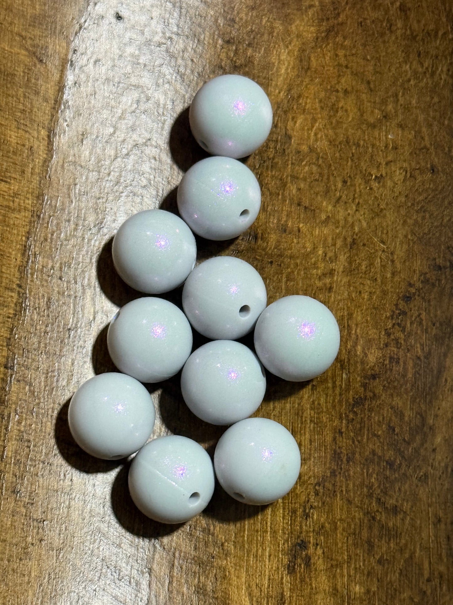 Opal 15mm Silicone Round Bead Glitter Bead