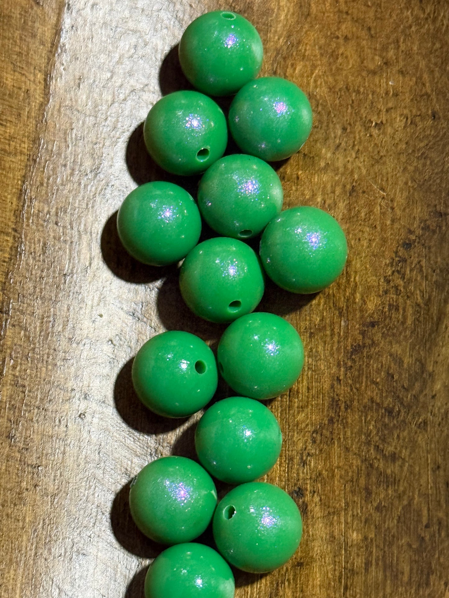 Opal 15mm Silicone Round Bead Glitter Bead