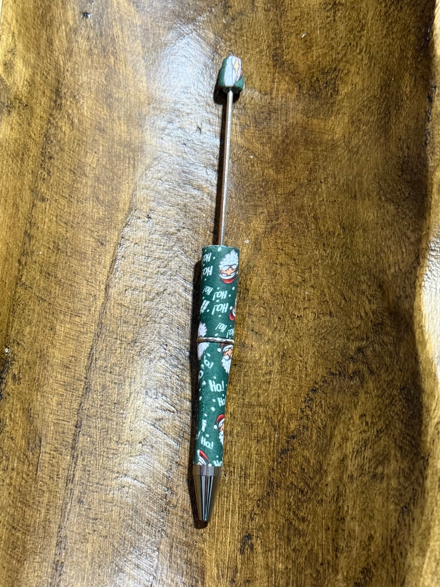Christmas Bead-able Plastic Printed Pen Refillable Ink