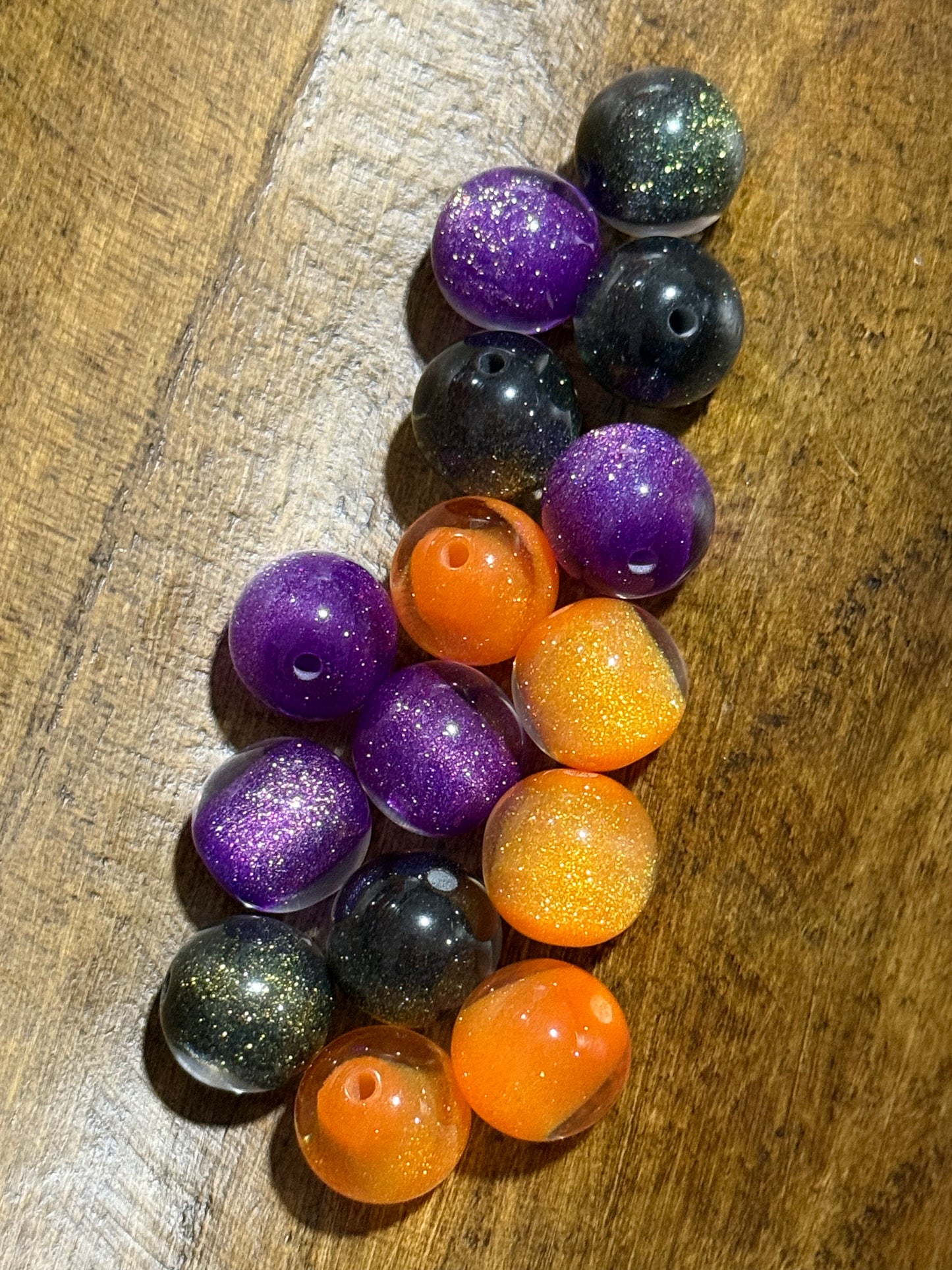16mm Round Acrylic Bead Halloween Or Christmas 15 Count Bead Mix