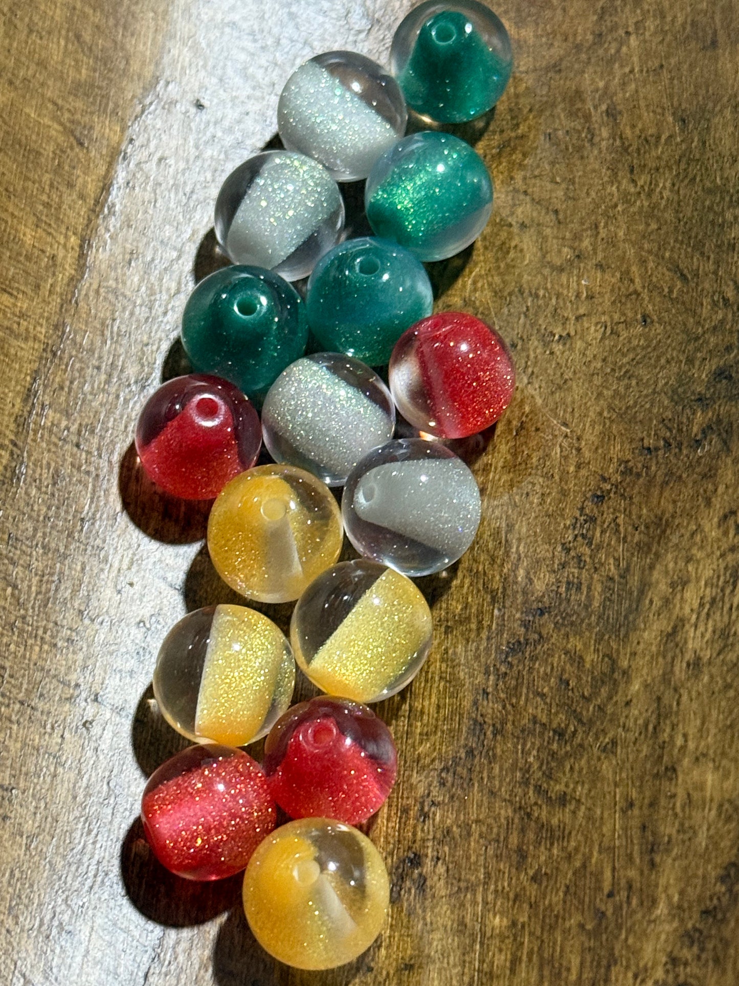 16mm Round Acrylic Bead Halloween Or Christmas 15 Count Bead Mix