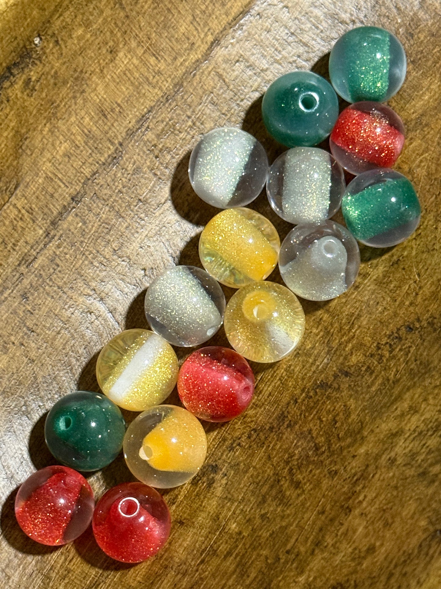 16mm Round Acrylic Bead Halloween Or Christmas 15 Count Bead Mix