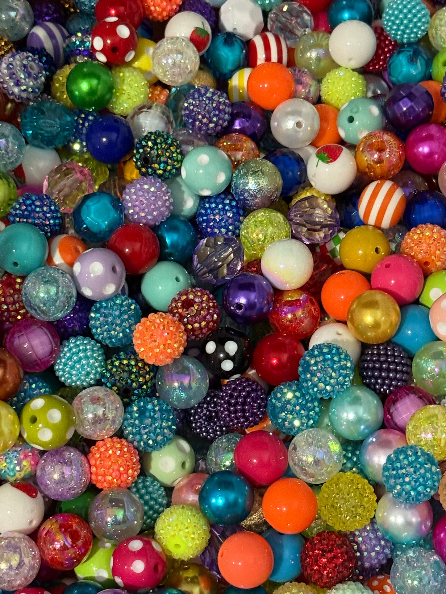 Bead Mix 20mm Scoop Rhinestone Pattern Solid Pearl Gems Pen Beading Jewelry Making Keychain Making