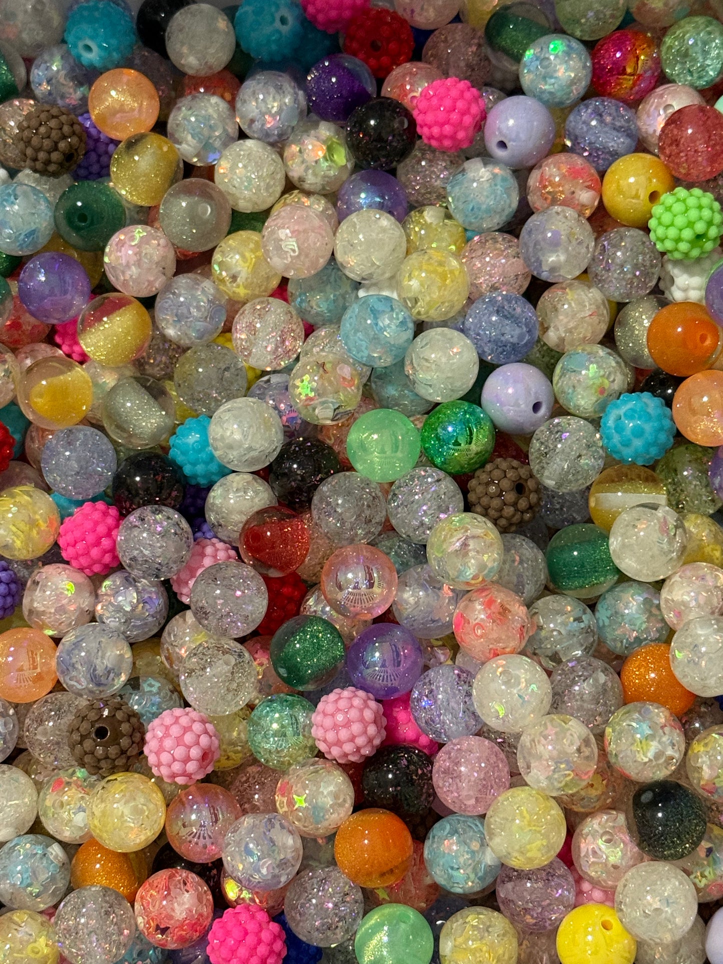 16mm Mixed Acrylic Scoop 35 Count Bead Bag Mixed Color Mixed Pattern