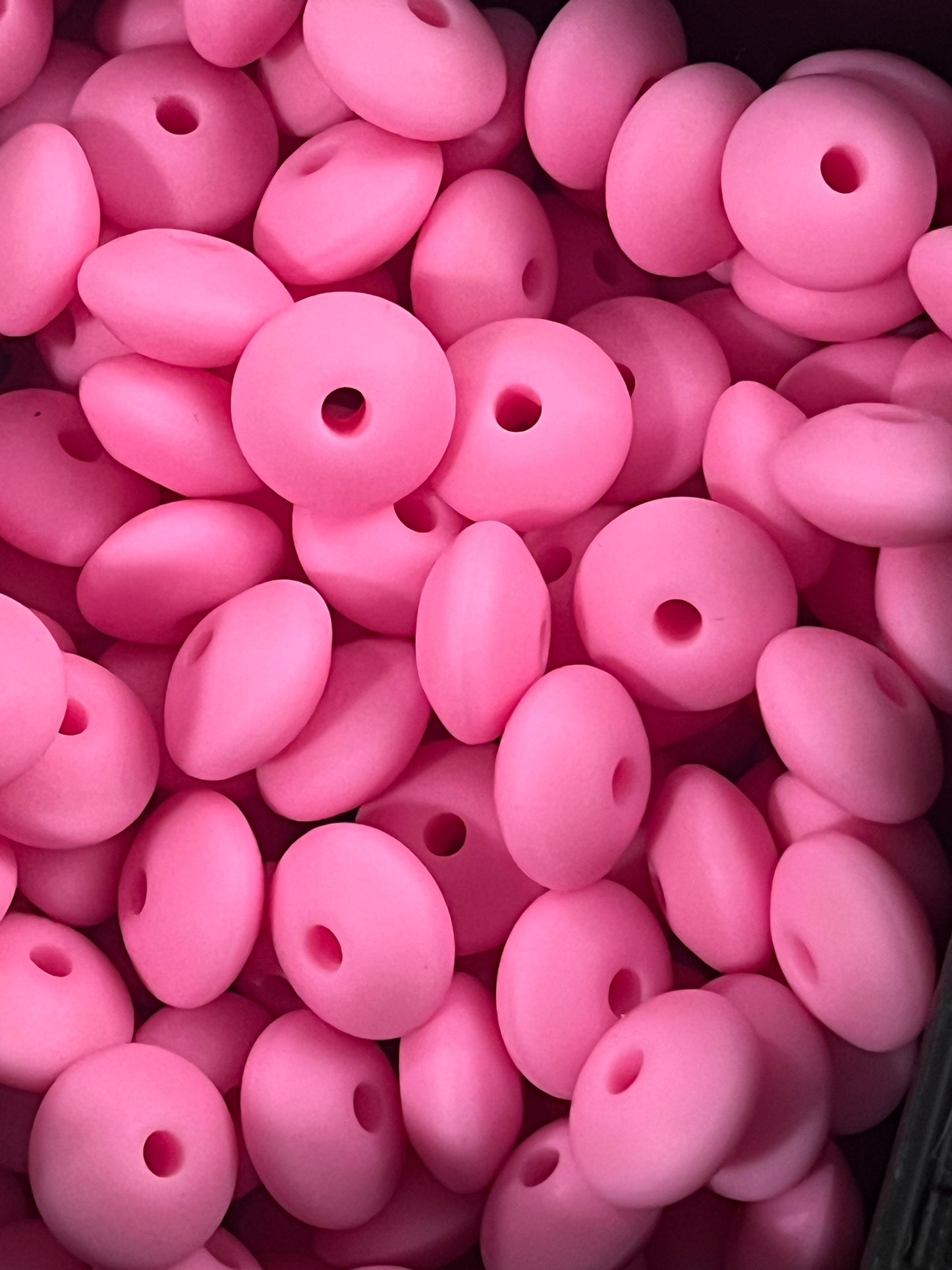50 Count 12mm Lentil Silicone Spacer Bead