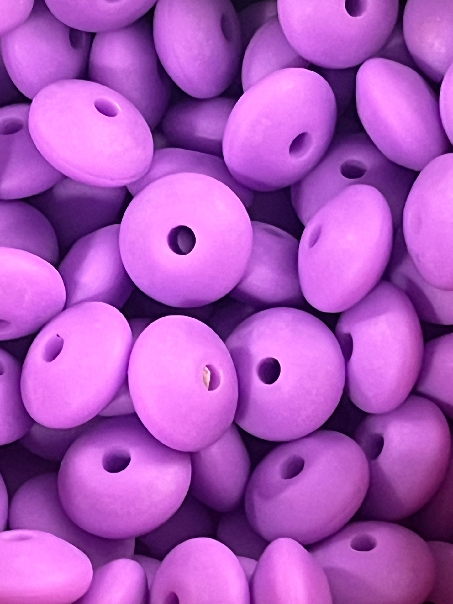 50 Count 12mm Lentil Silicone Spacer Bead