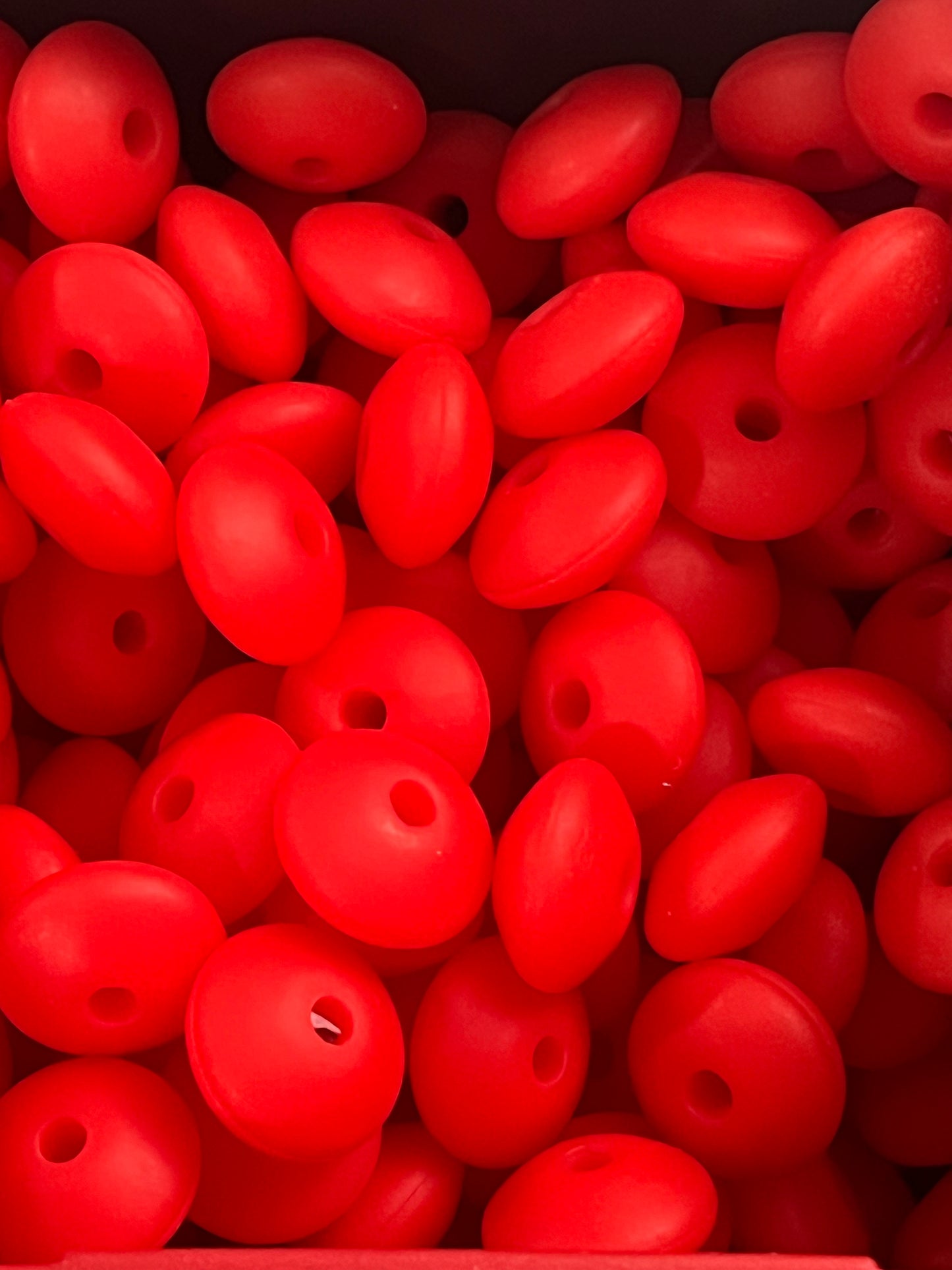 50 Count 12mm Lentil Silicone Spacer Bead