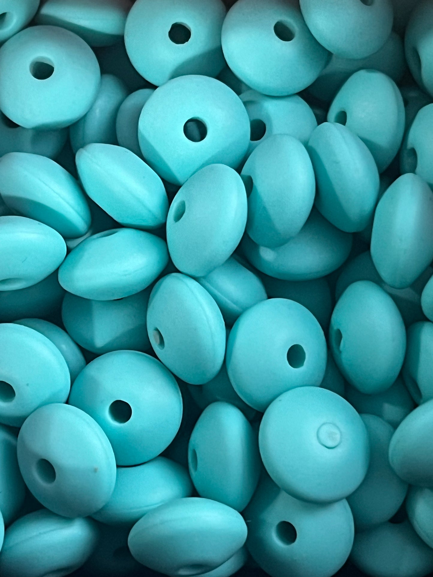 50 Count 12mm Lentil Silicone Spacer Bead