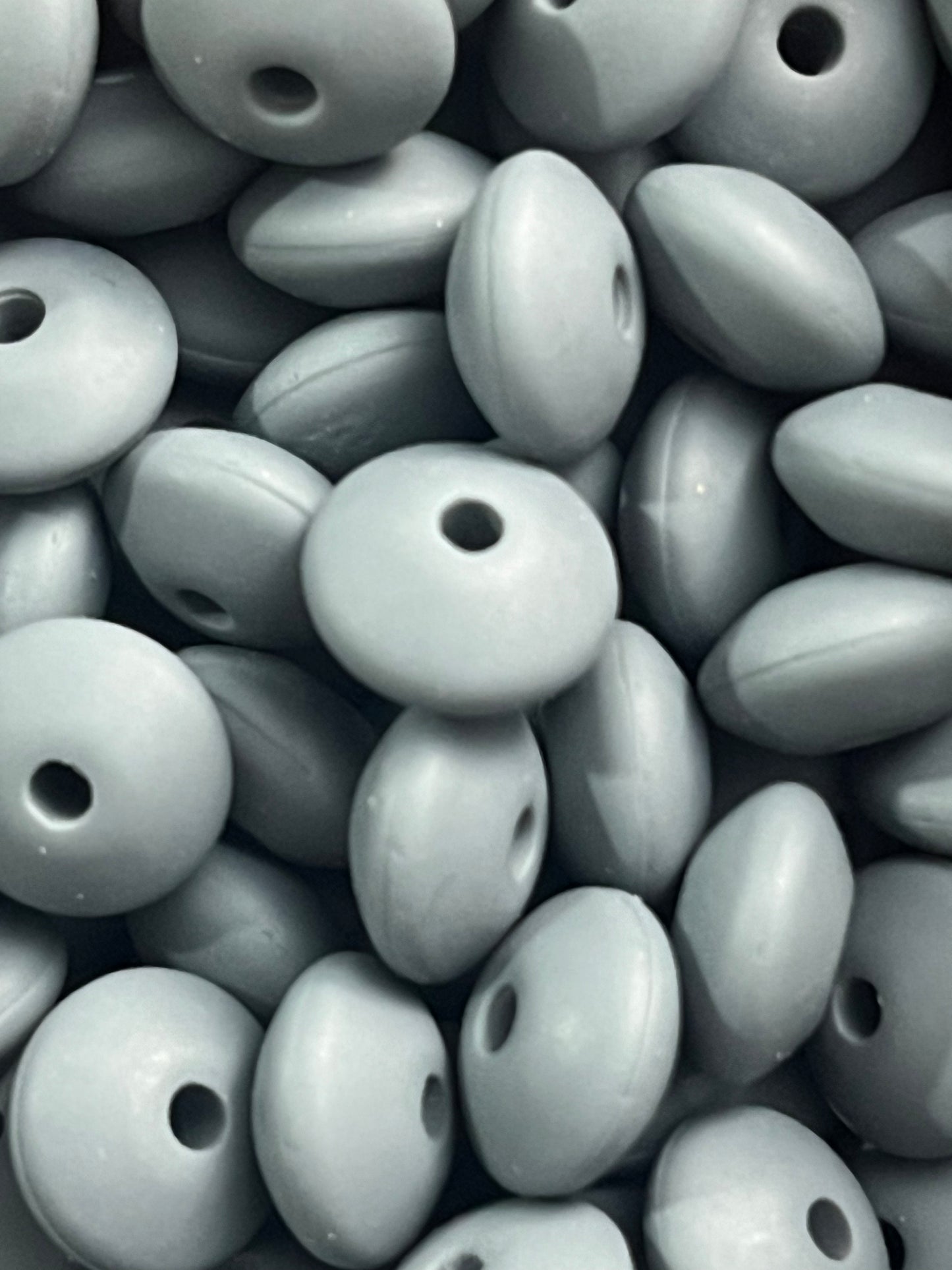 50 Count 12mm Lentil Silicone Spacer Bead