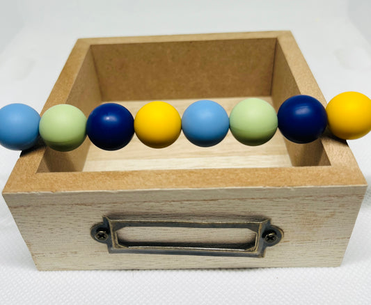 Blue Jeans And A Rosary Bead Mix 60 Count 15mm Silicone Bead Multicolor Matcha Green Navy Blue Powder Blue Mustard Yellow Pen Beading Crafting