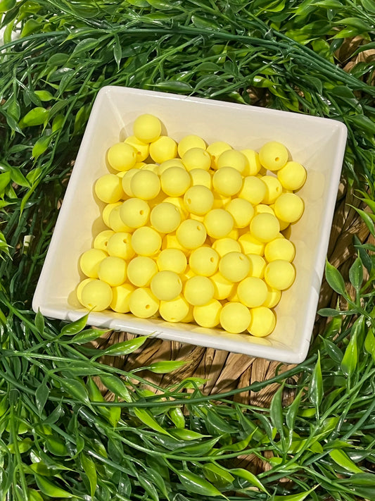 Silicone 15mm Creamy Yellow Bead