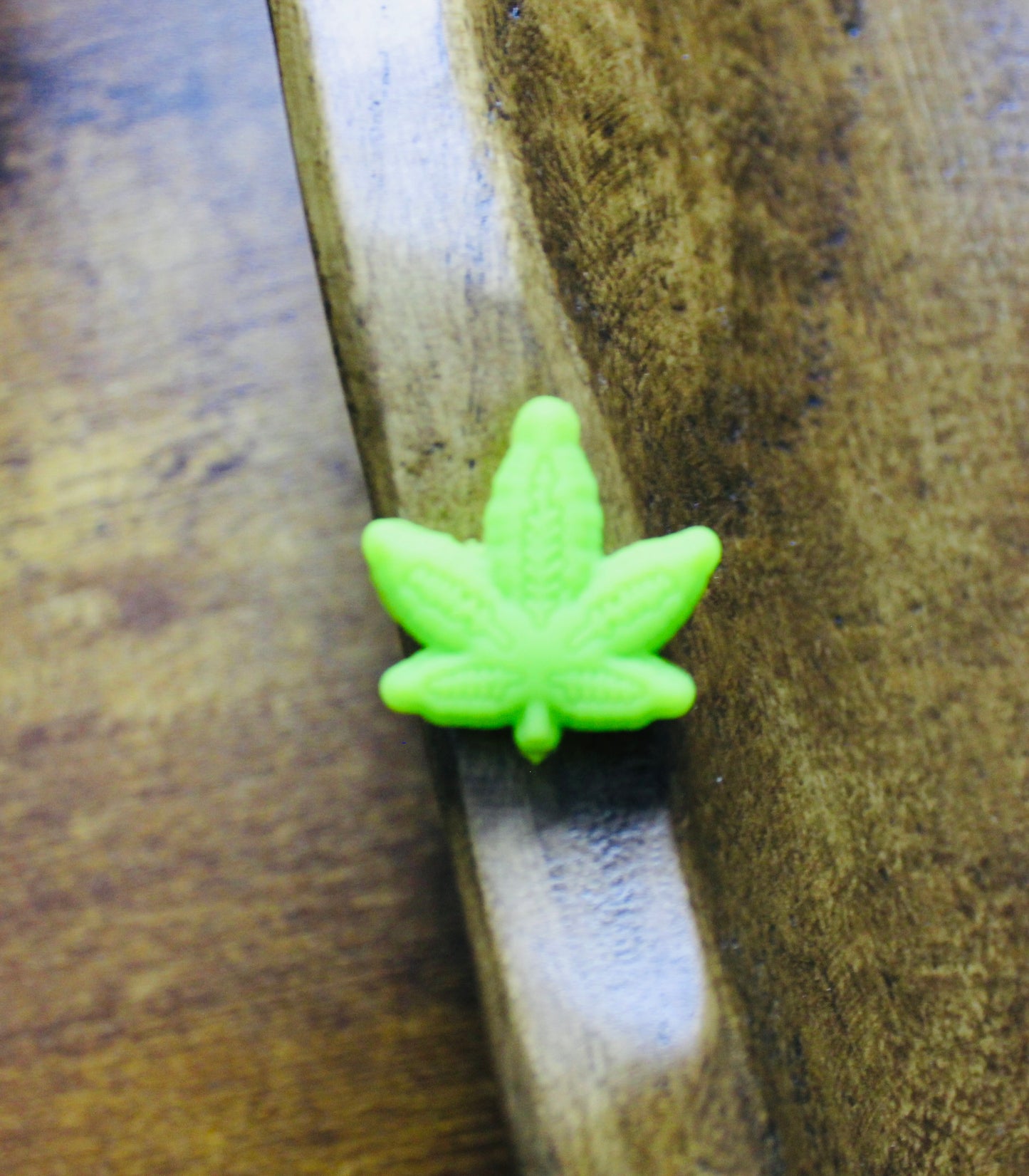 Green Leaf Silicone Focal Bead Lime Green Christmas Green