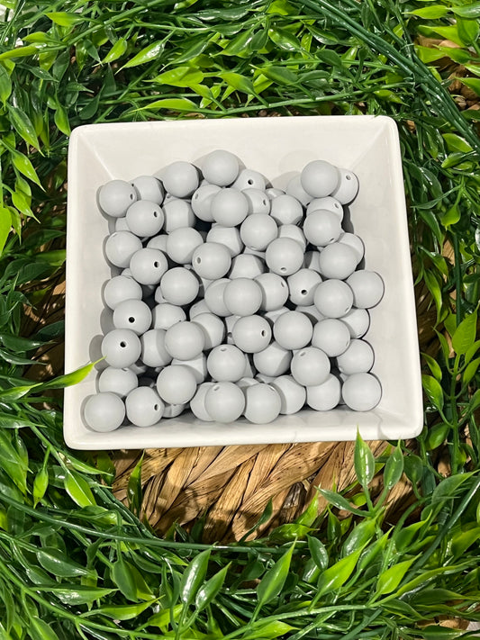 Silicone 15mm Light Gray Bead