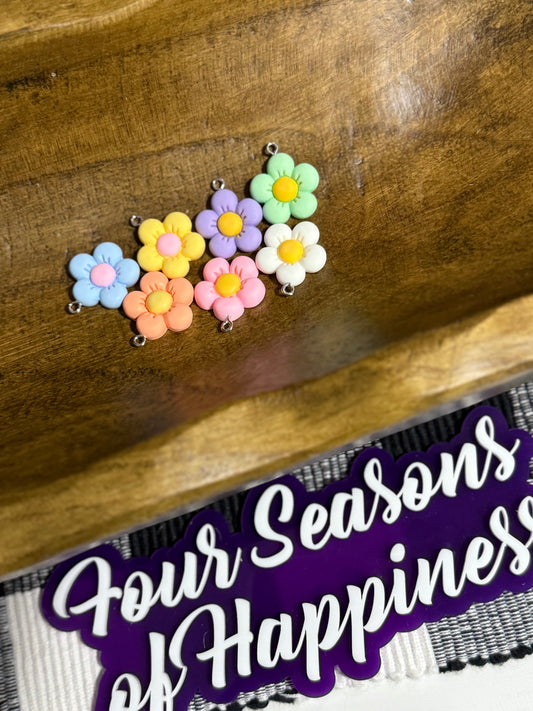 Daisy Charms Mixed Color 7 Count Bag