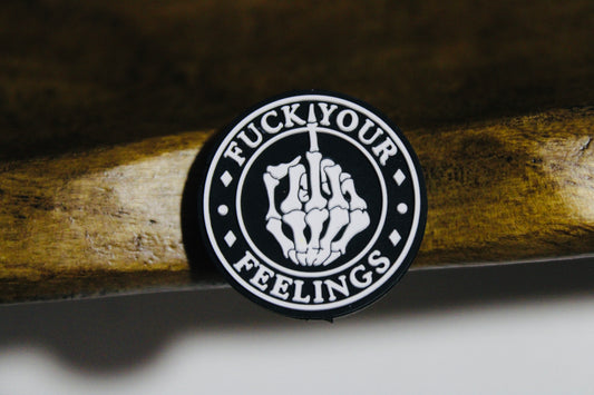 F*** Your Feelings Black And White Silicone Round Focal Bead