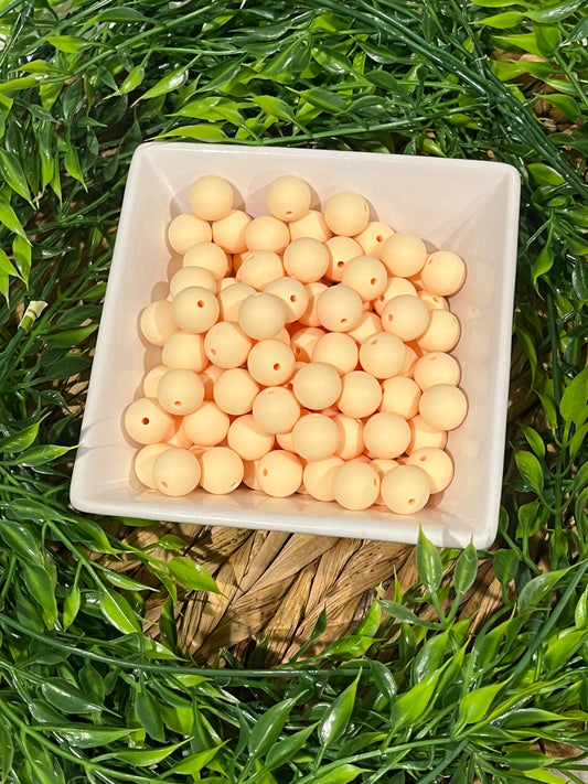 Silicone 15mm Light Yellow Bead