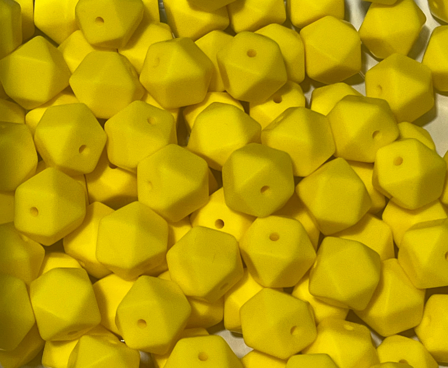 15 count 14mm Hexagon Silicone Solid Color Bead